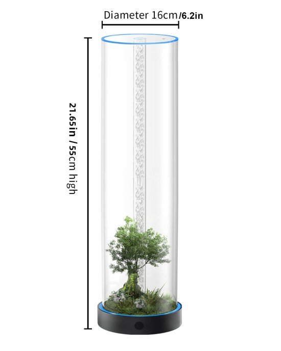 Circular Desktop Aquarium | Plug-and-Play Aquatic Wonderland 16*55cm